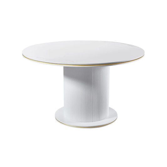 AQUA EETTAFEL GOLD 130 ROND WHITE CERAMIC