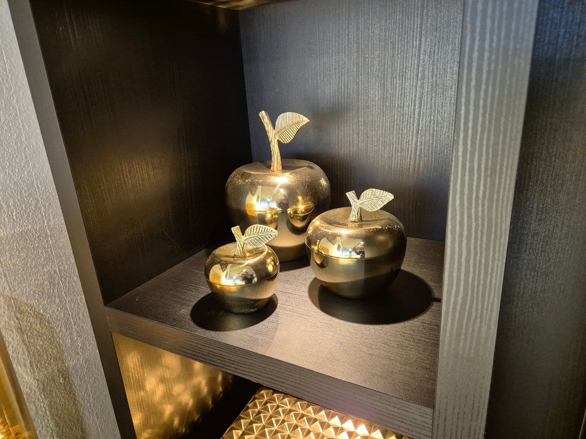 DECORATIE  APPLE SET VAN 3 GOUD