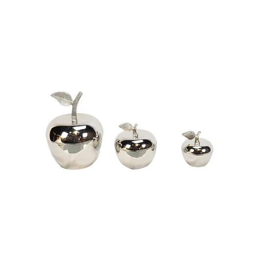 DECORATIE APPLE SET VAN 3 silver