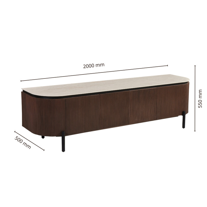 AQUA TV-MÖBEL BRAUN 200X50X55 BEIGE KERAMIK