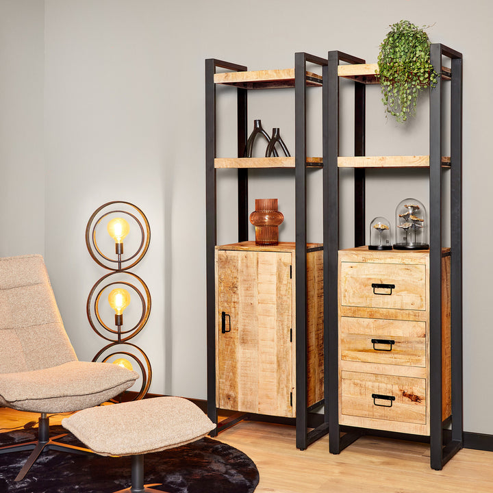 Bücherregal Boaz | 3 Schubladen