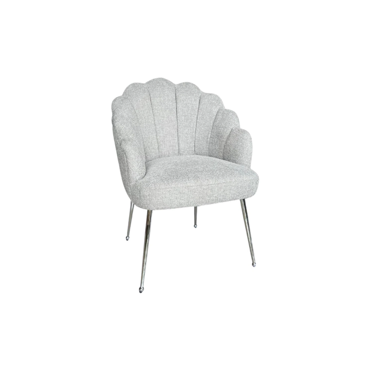 STUHL ACCENT ZB-5600 SILBERNE BEINE + HELLGRAUES TEXERE