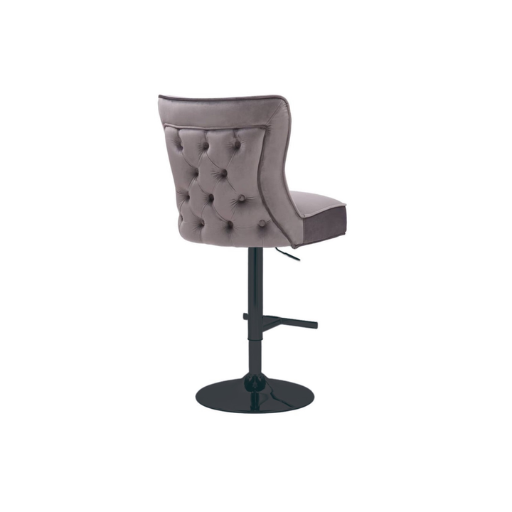 STUHL RIXOS BAR 7122 SCHWARZE BEINE + GRAUER STOFF
