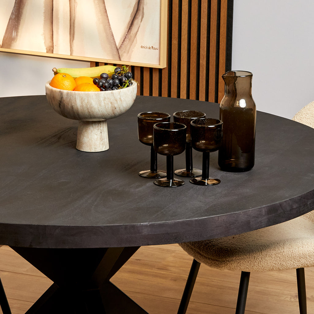 Eetkamertafel Denver Black | Rond | 110 cm