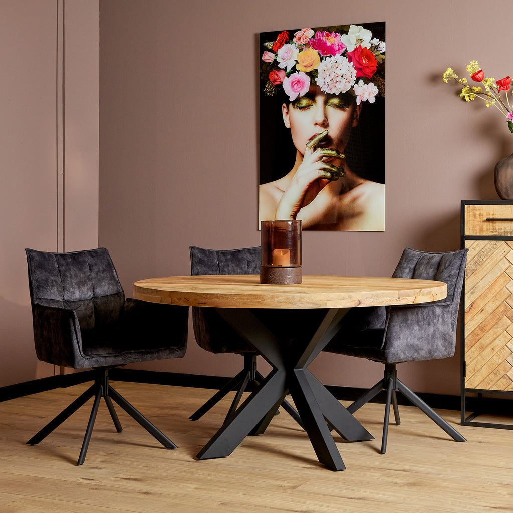 Eetkamertafel Denver | Rond | Mangohout | 130 cm