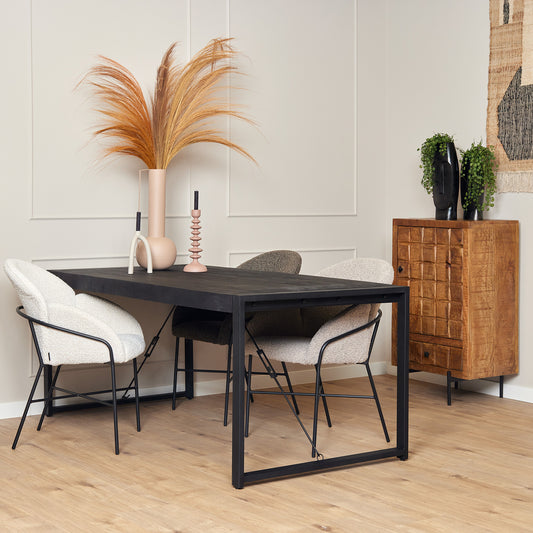 Eettafel Boaz Black | 140 cm