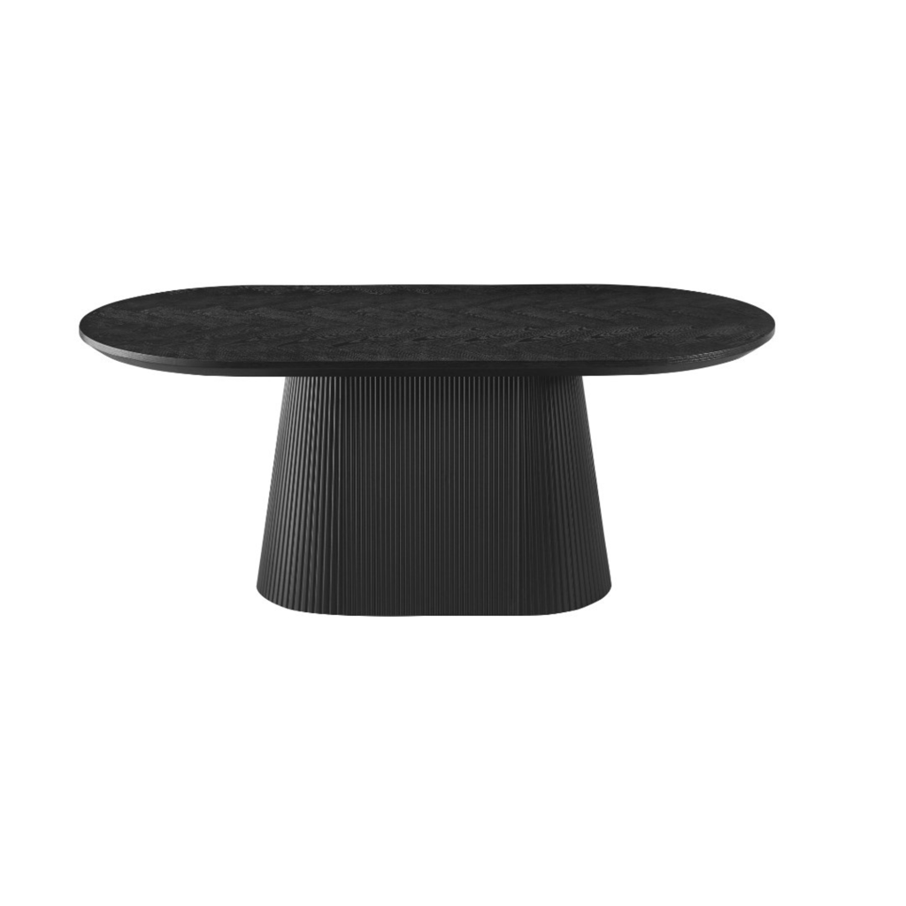 KIMBERLY EETTAFEL 200X90 ZWART VISGRAAT