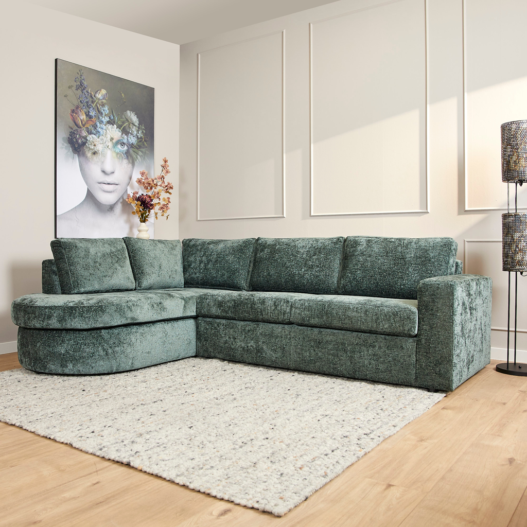 MySofa Alma | Green | Divan Links + 2,5 zits | 5 jaar garantie