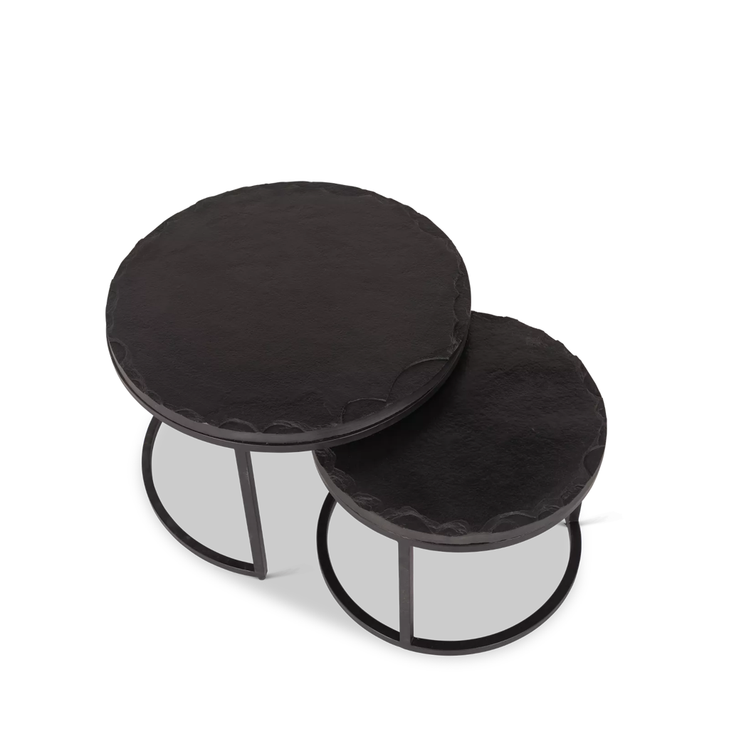 Salontafel set Ora | Zwart Kadappa Stone 60-45 cm