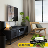 Tv meubel Denver Black 240 cm | Mangohout en staal