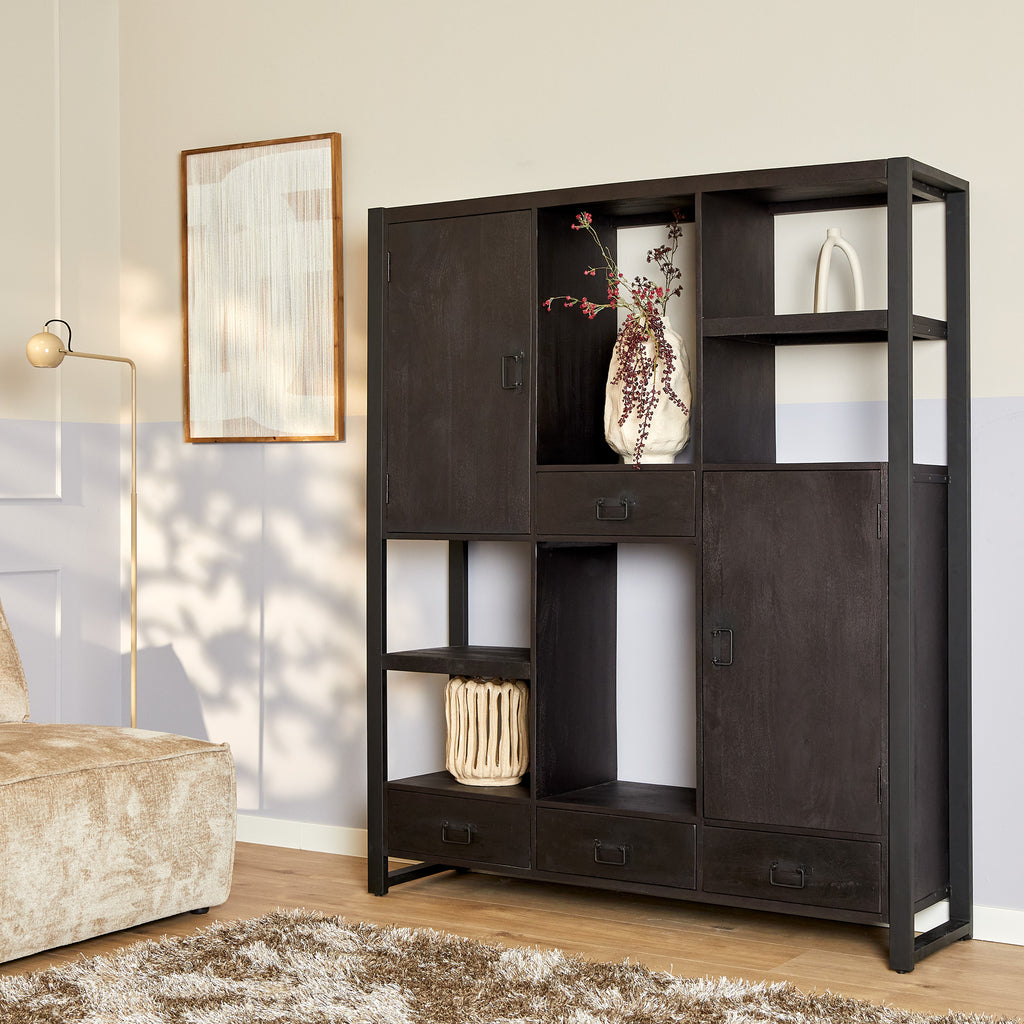Schwarzes Regal Boaz