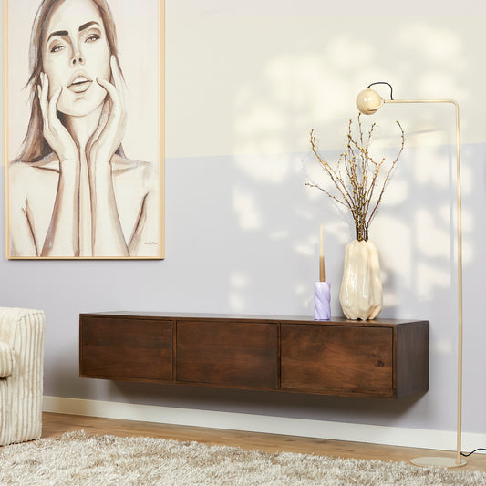 Zwevend tv meubel Vision Walnut | 160 cm